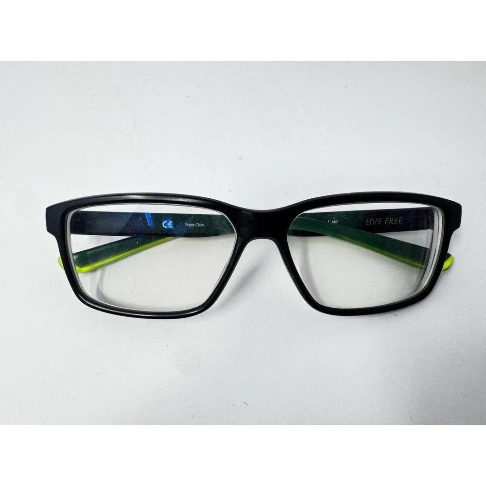 Nike 7092 001 Black Green Eyeglass Frames 55-14-140 Sport Eyewear